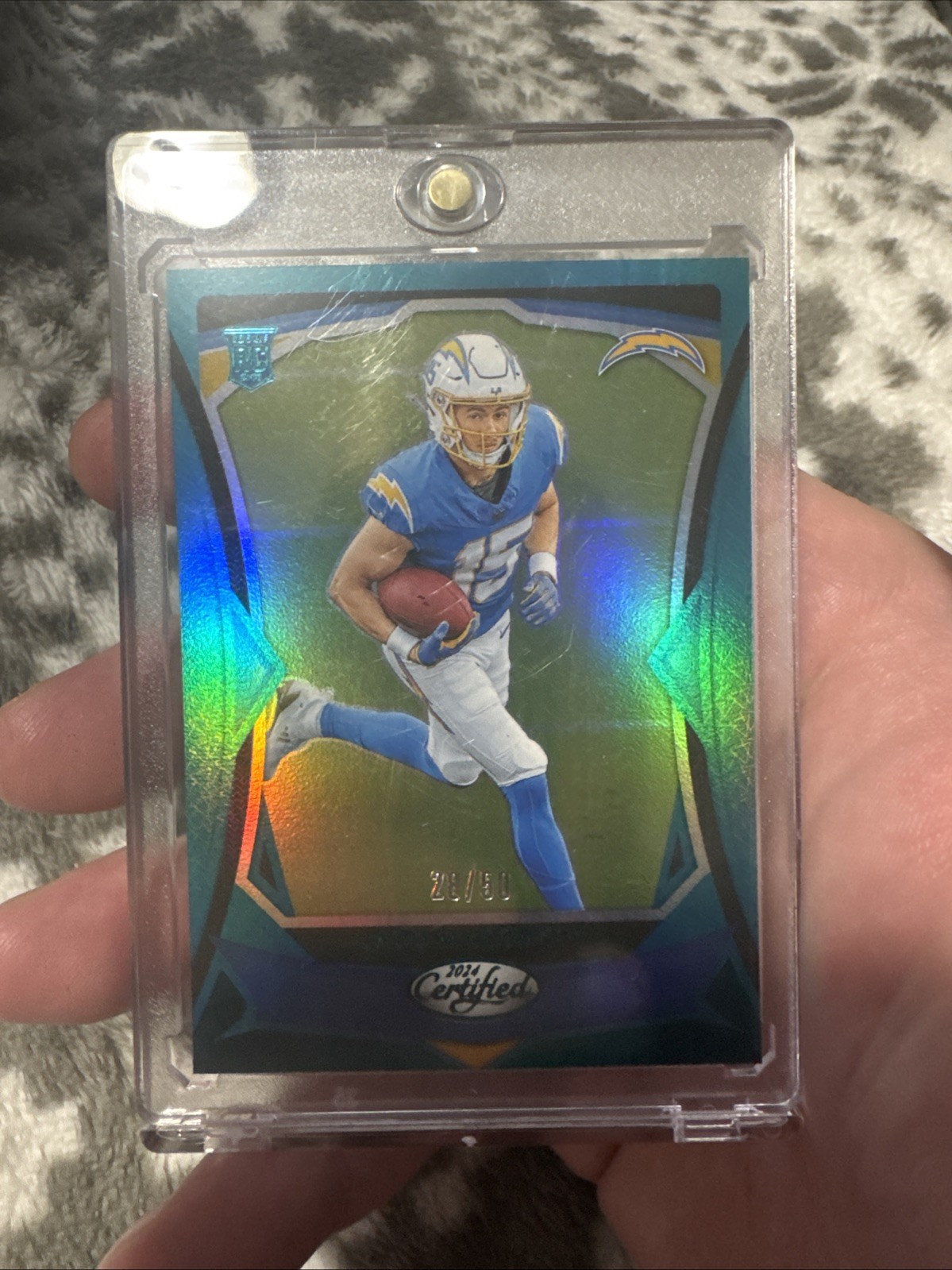 2024 Panini Certified - Rookies Ladd McConkey #125 Mirror Teal 28/50 (RC)