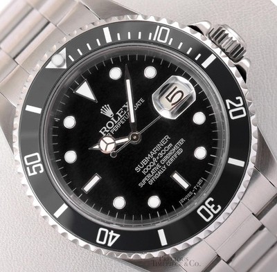 Rolex Submariner Date 40mm 16610 Stainless Steel Oyster Black Dial Black Bezel