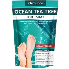 Tea Tree Oil Foot Soak with Epsom & Dead Sea Salt, Odor & Callus Remover 16oz