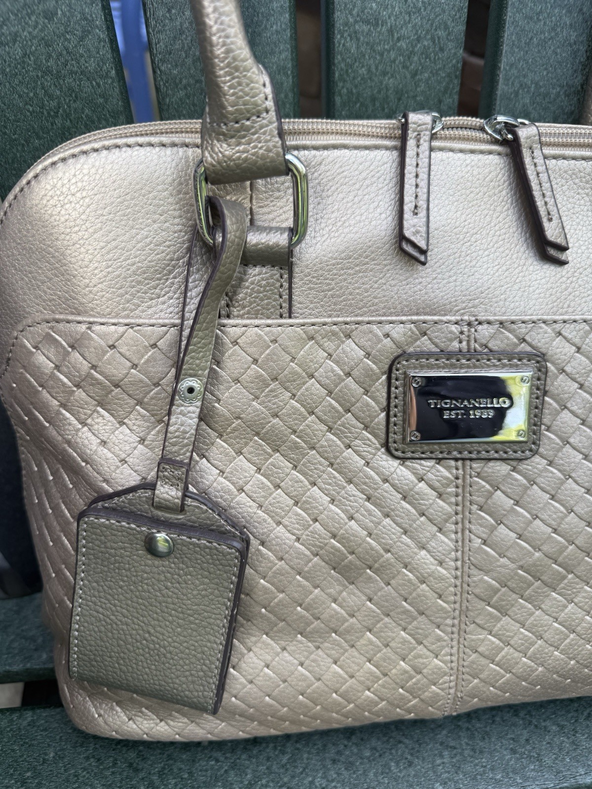 Tignanello leather handbag Accordion Satchel NWT image 2