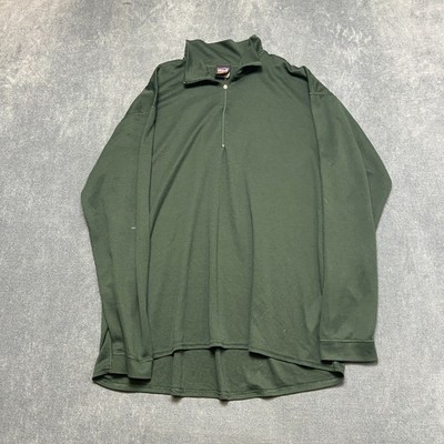 Patagonia Capilene Shirt Mens XL Green Classic Mock Neck Quarter Zip Long Sleeve