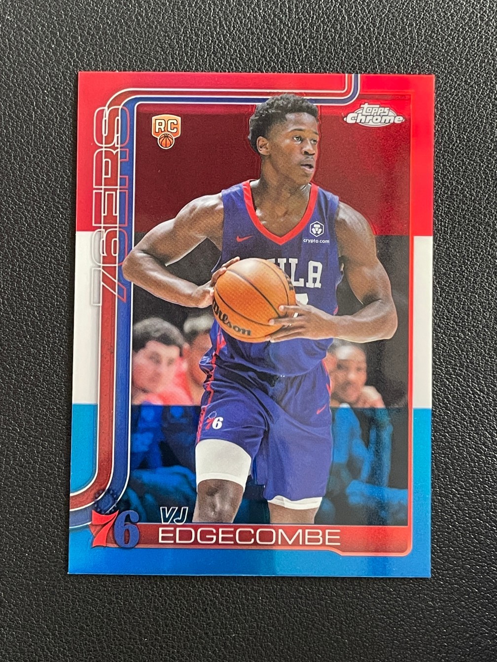 VJ Edgecombe 2025-26 Topps Chrome RC Red White Blue #253