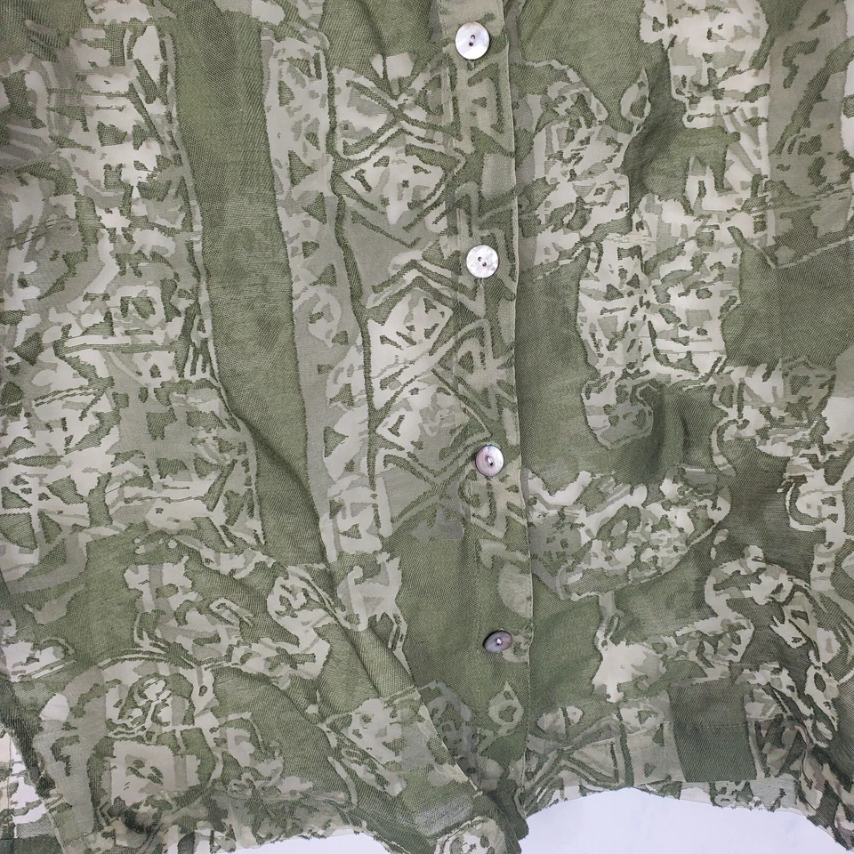 Top Mirasol para mujer M abotonado natural transparente ligero Goblincore terroso Foto 3 de 4