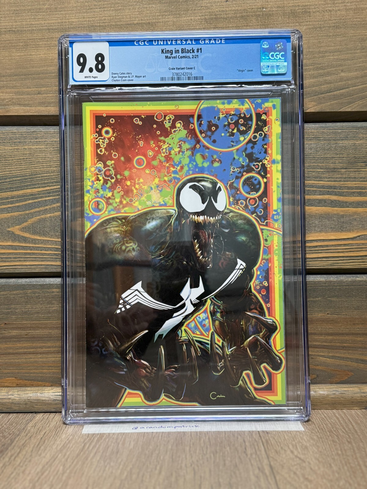 CGC 9.8 King in Black #1 Ltd Clayton Crain Black Light Excl Virgin Variant Knull