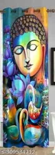 3D Digital Print Eyelet Polyester Curtain for Pooja Ghar / Mandir Use Curtain