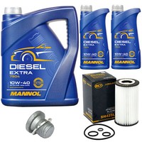 MotoröL Set Mannol Defender 10W-40 7 Liter + ÖLfilter + Schraube FüR Mercedes