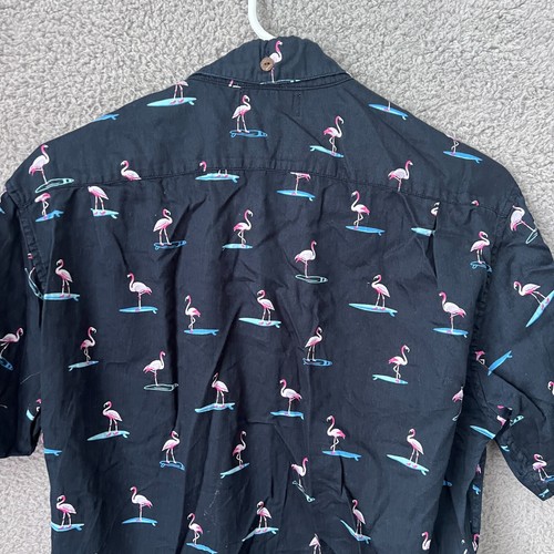 Kenny Flowers Shirt Mens Large Blue The Waka Flockers Flamingo Camp Hawaiian - Picture 8 of 11