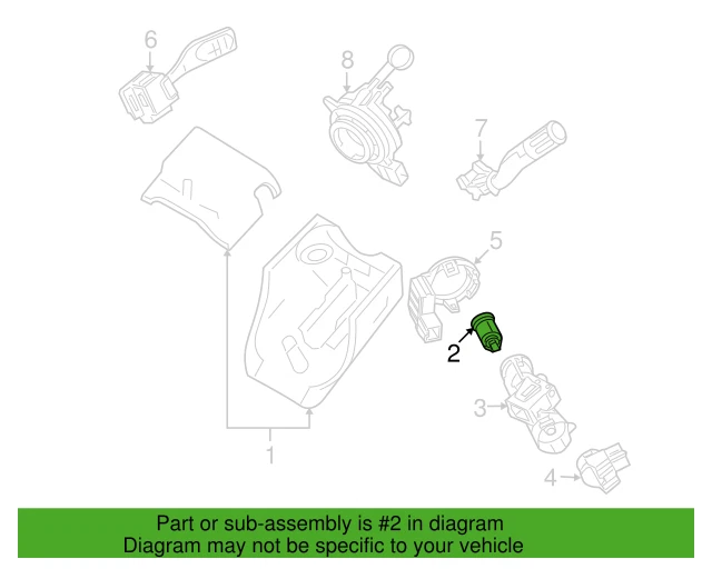 Cilindro de bloqueo de encendido genuino Motorcraft SW-6412 2L2Z-11582-B Foto 4 de 4
