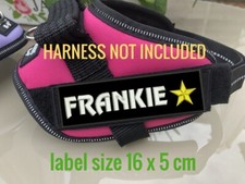 TWO Large Personalised EMBROIDERED NAME PATCHES tag ID label fits k9 dog harness