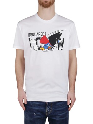 Dsquared2 Icon Graphic Print Superhero T-Shirt XL White New