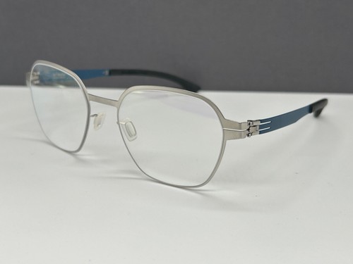 Ic Berlin Brille Herren Damen silber matt blau rund eckig Panto Theda NP:499€ - Bild 5 von 12