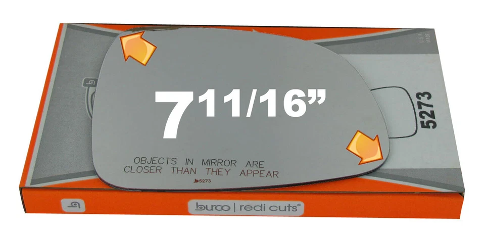 New Convex Right Replacement Mirror For 07-13 Suzuki SX4 W/O Backing Plate - Image 2 of 4