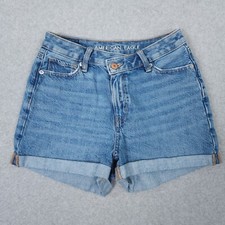 American Eagle Shorts Womens 0 Blue Denim Jean Highest Rise Mom Cuffed Summer