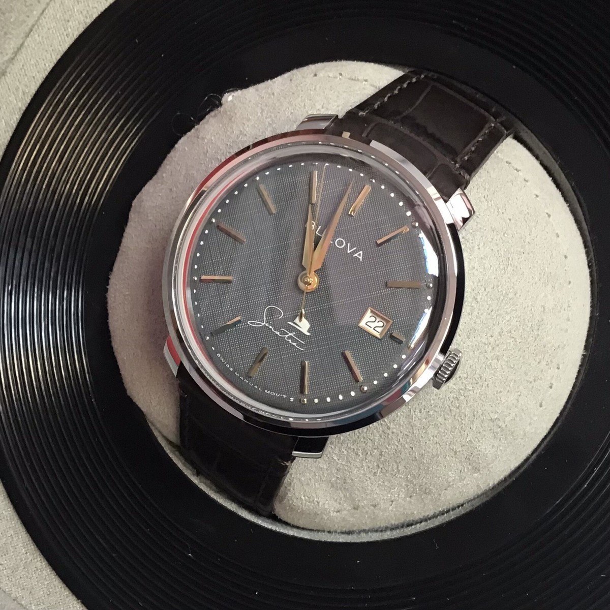 Bulova Frank Sinatra The Best Is Yet To Come 96B345 Brown Leather