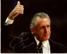 PAT RILEY Signed 8x10 NBA BASKETBALL LOS ANGELES LAKERS Photo w/ Hologram COA