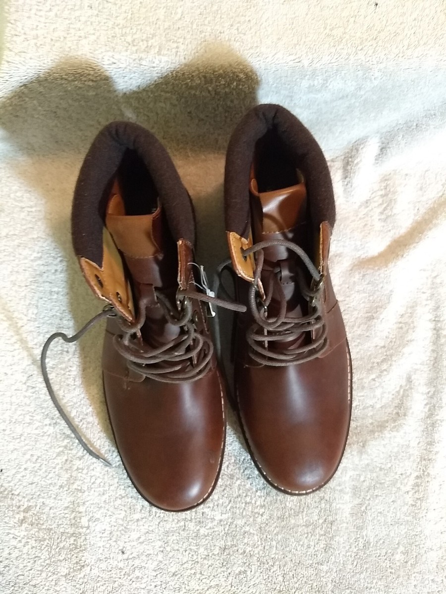 Good Fellow & Co. Unisex Brown Leather Boots, Size: 9.5 Used #JJ22