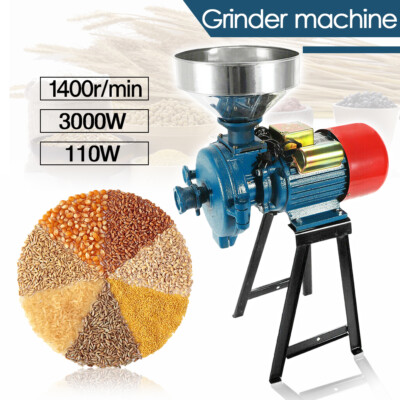 Wet & Dry Cereal Machine 110V Electric Grinder Mill Grain Corn Wheat Feed Flour
