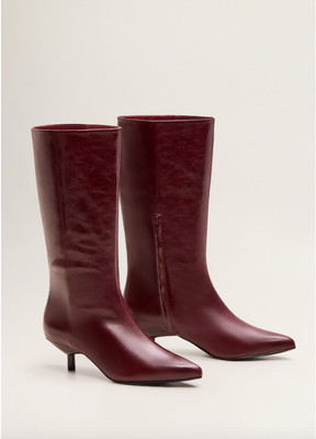 mango burgundy boots