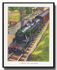 Ex-LMS Fowler Tank Engine 42389 framed picture R M Clark free p&p UK