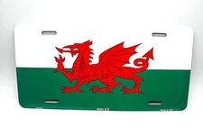 WELSH WALES FLAG METAL CAR NOVELTY LICENSE PLATE WELSH DRAGON AUTO TAG