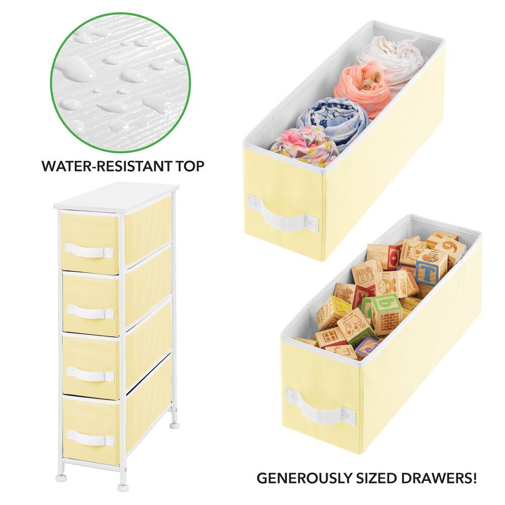 mDesign Narrow Dresser Storage Organizer Tower, 4 Drawers eBay