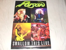 Poison "Swallow This Live" Record Store Promo Poster (24" wide x 36" tall), 1991