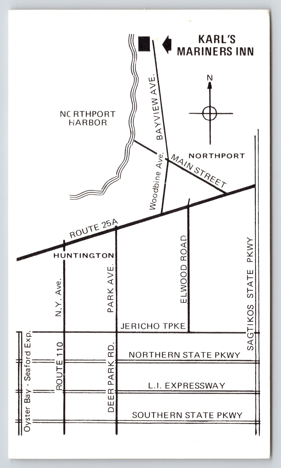 Northport New YorkKarl's Mariners InnArea Road MapHarborBayview Ave