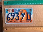 License Plate, Utah, Centennial (Specialty white UTAH) Motorcycle, 693 YD