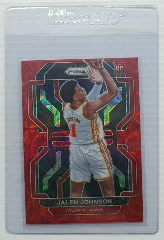 2021-22 Panini Prizm Jalen Johnson Choice Red Prizm Rookie RC #43/88 #305 Hawks