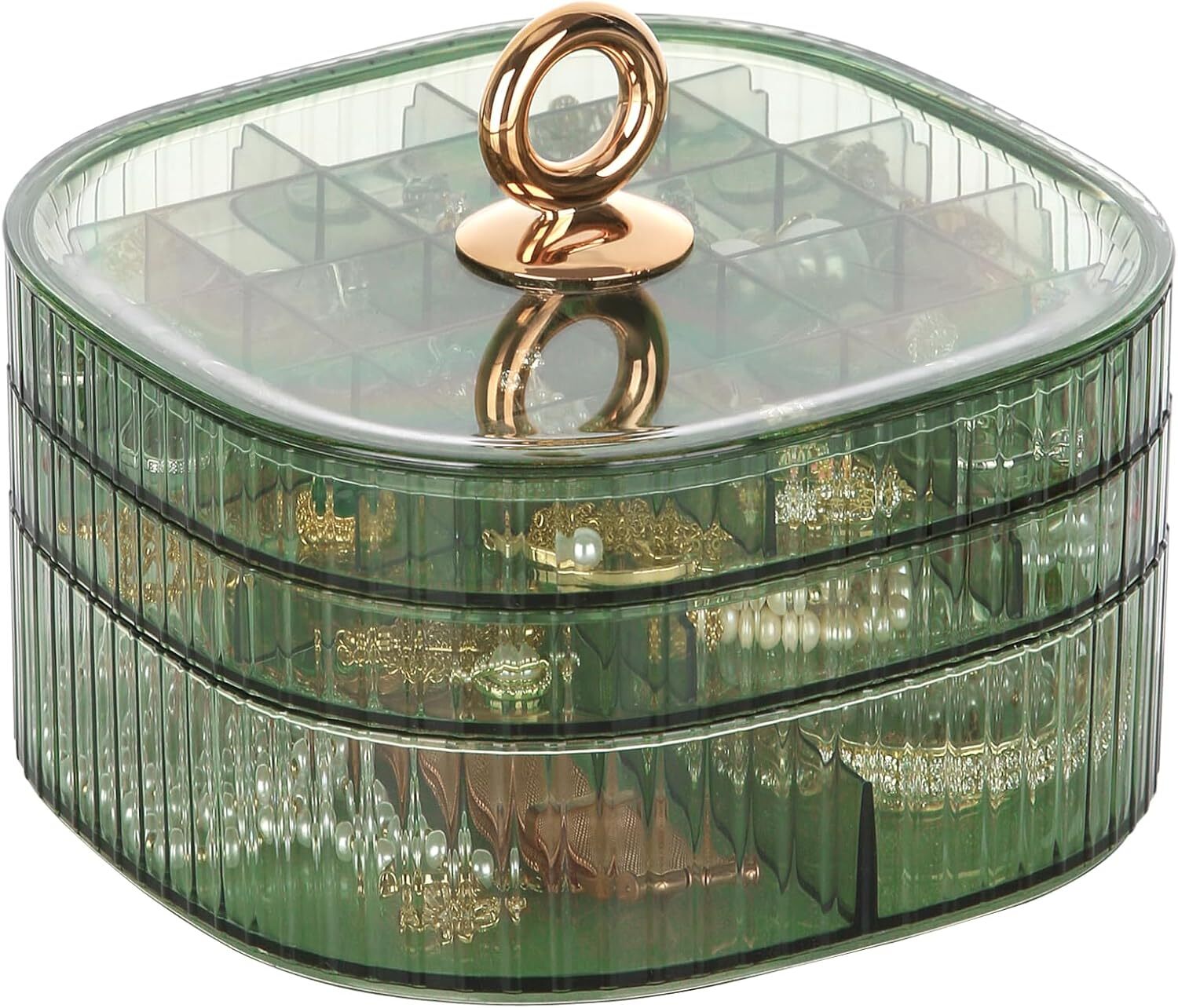 3-Layer Acrylic Jewelry Organizer for Earrings Rings Necklaces Bracelets