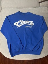 Vintage Cheers Sitcom Sweatshirt Crewneck Size L/M Blue Boston
