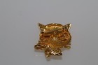Lovely Gold Tone Cat Pin Rhinestones Eyes — photo 5