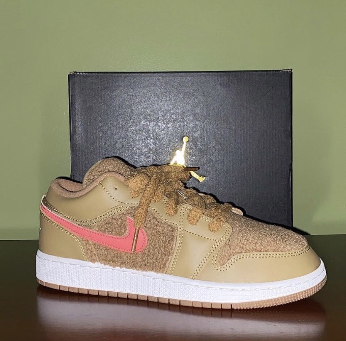 Nike Air Jordan 1 Low Teddy Bear - Size 5Y /6.5W - Brand New | eBay