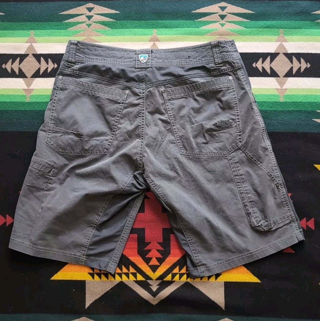 Kuhl Mens Free Radikl Hiking Shorts Size 32 Grey Cotton Nylon Blend Stretch  10” | eBay