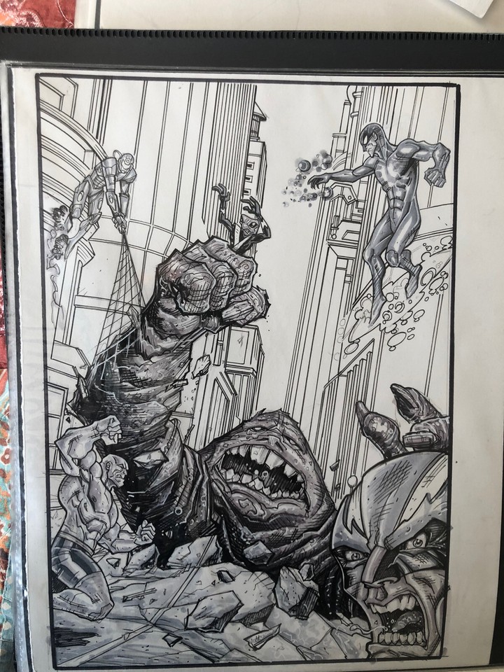 Mutants & Masterminds ?Fantastic Four #1 archetype? Original? Art By Scott James Comic Art