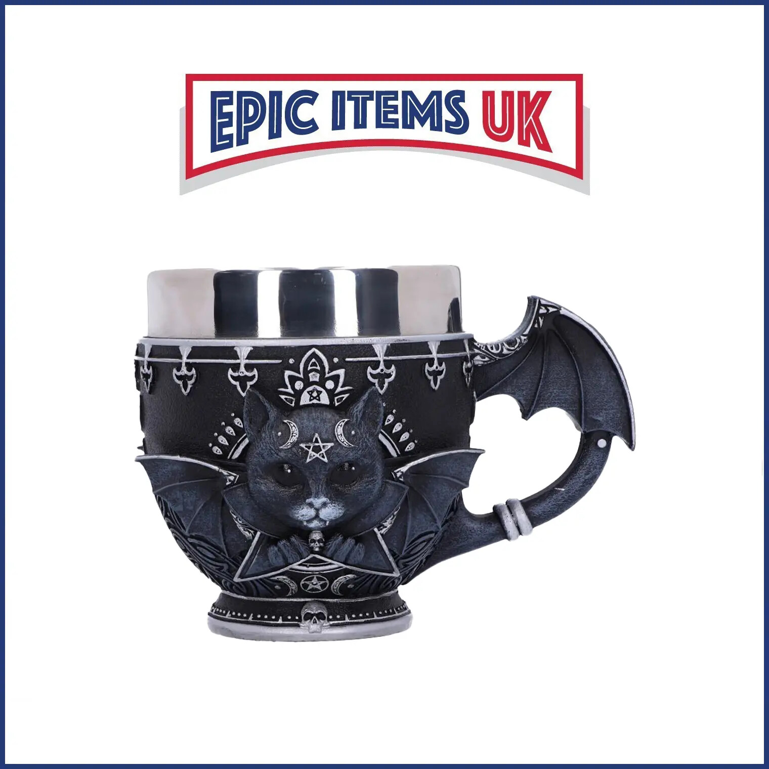 Nemesis Now Pinkys Up Cult Cuties Malpuss Gothic Cat Cup 11cm - IN STOCK