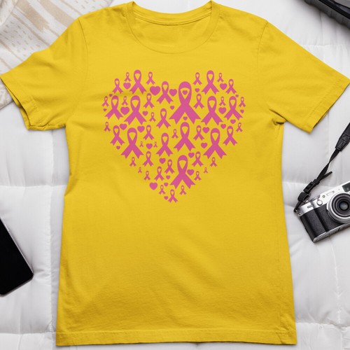 Breast Cancer Awareness Pink Ribbon Heart T-Shirt Public Disease Survivor Gifts - Picture 11 of 21