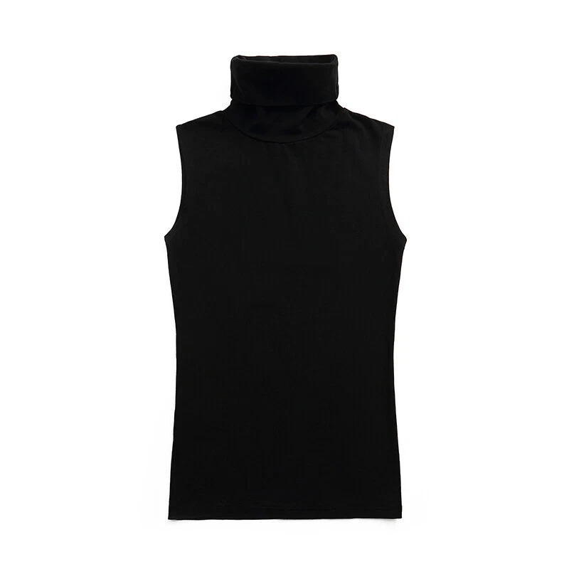 2023 Mens Tank Tops Turtleneck Tops Party Nightclub Skinny Sleeveless Tops Basic