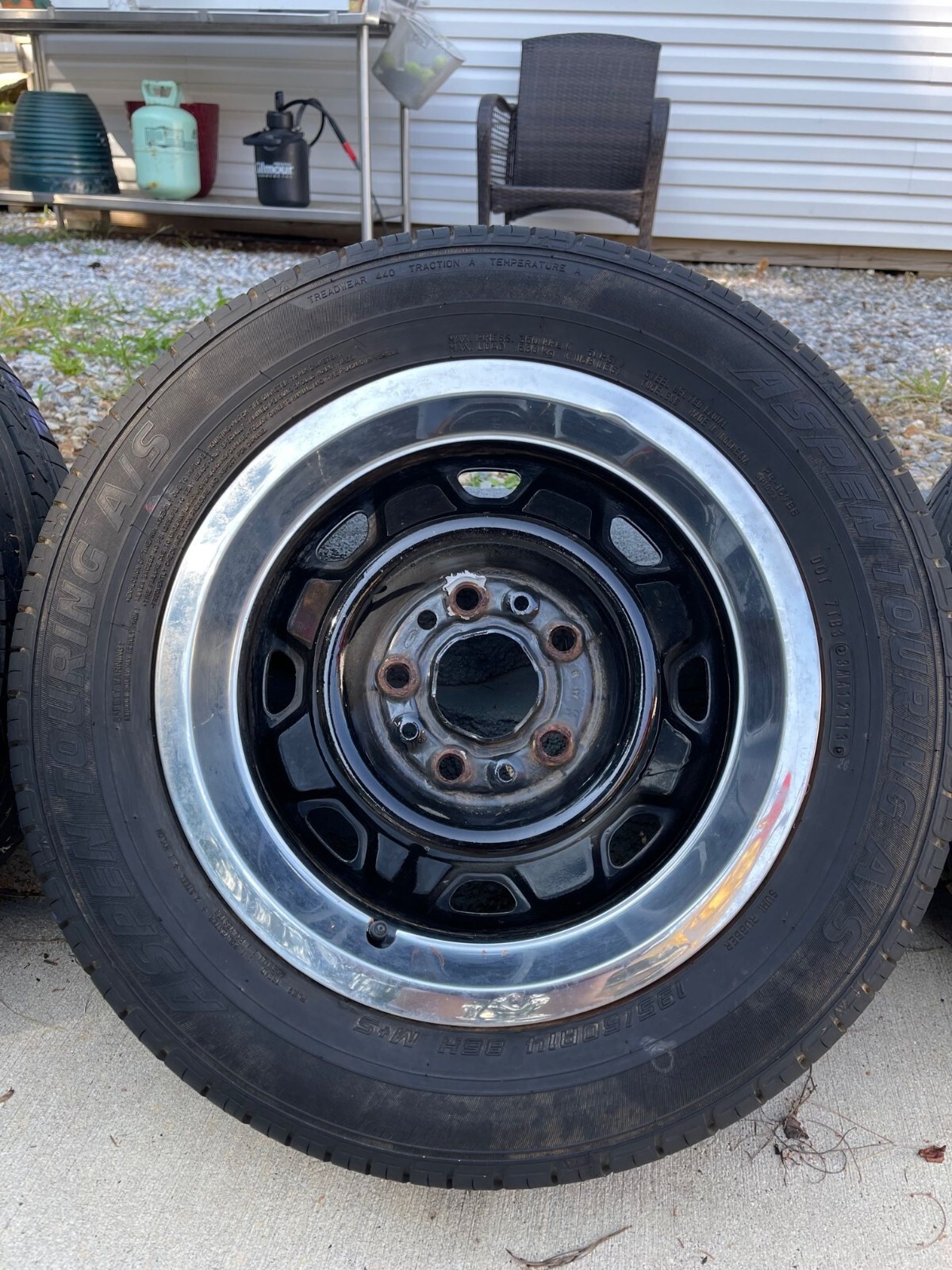 4 Used Tires 195/60R14 with Rims, 1 Spare 195/70R14, All came off of 67 ...