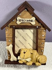 Picture frame dog house with dog outside  bones MAX7907