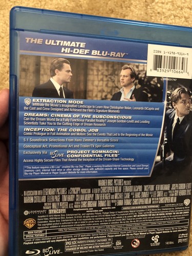 Inception Blu-ray Disc - Christopher Nolan Dicaprio No Slip - Picture 2 of 4