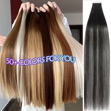 Thick 200g Tape In Remy Human Hair Extensions 80pcs Skin Weft FULL HEAD BALAYAGE