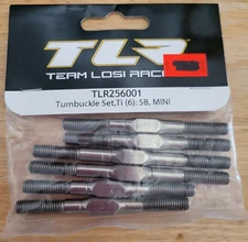 Team Losi Racing #TLR256001 Titanium Turnbuckle Set, Ti (6) 5B, Mini (NIP)