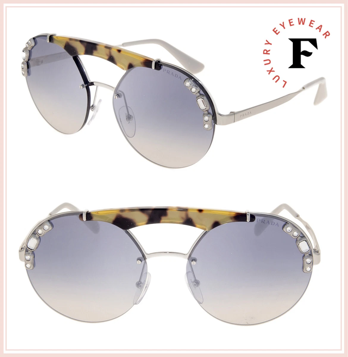 Prada mirrored round clearance sunglasses