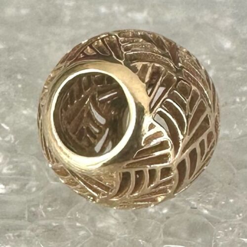 Pandora 14k Solid Gold Charm Tropicana Open Work Palms Retired Rare - Picture 2 of 7