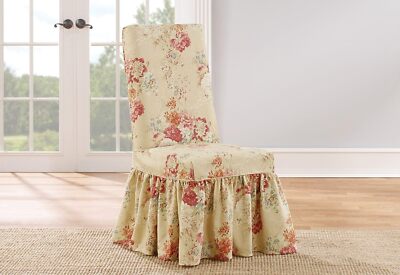 SureFit Ballad Bouquet by Waverly Slipcover Blush Dining Chair
