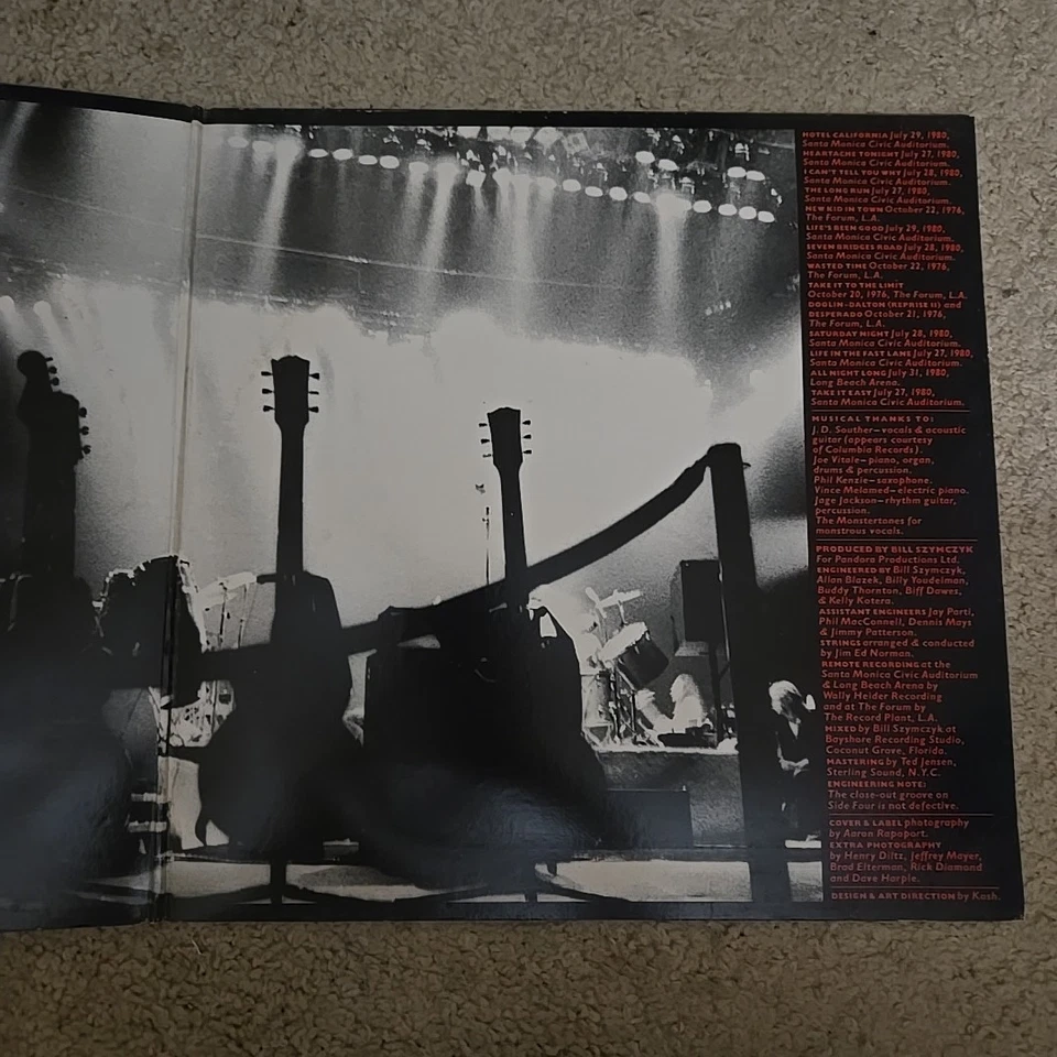 The Eagles 'Eagles Live' 1980 LP Vinyl Record Gatefold W/Sleeve Asylum VG+/VG+! Foto 4 de 4