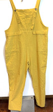 Women's XL Ginger Loose Cotton Overalls Baggy Bib Jumpsuit W/ Pockets Artsy Boho