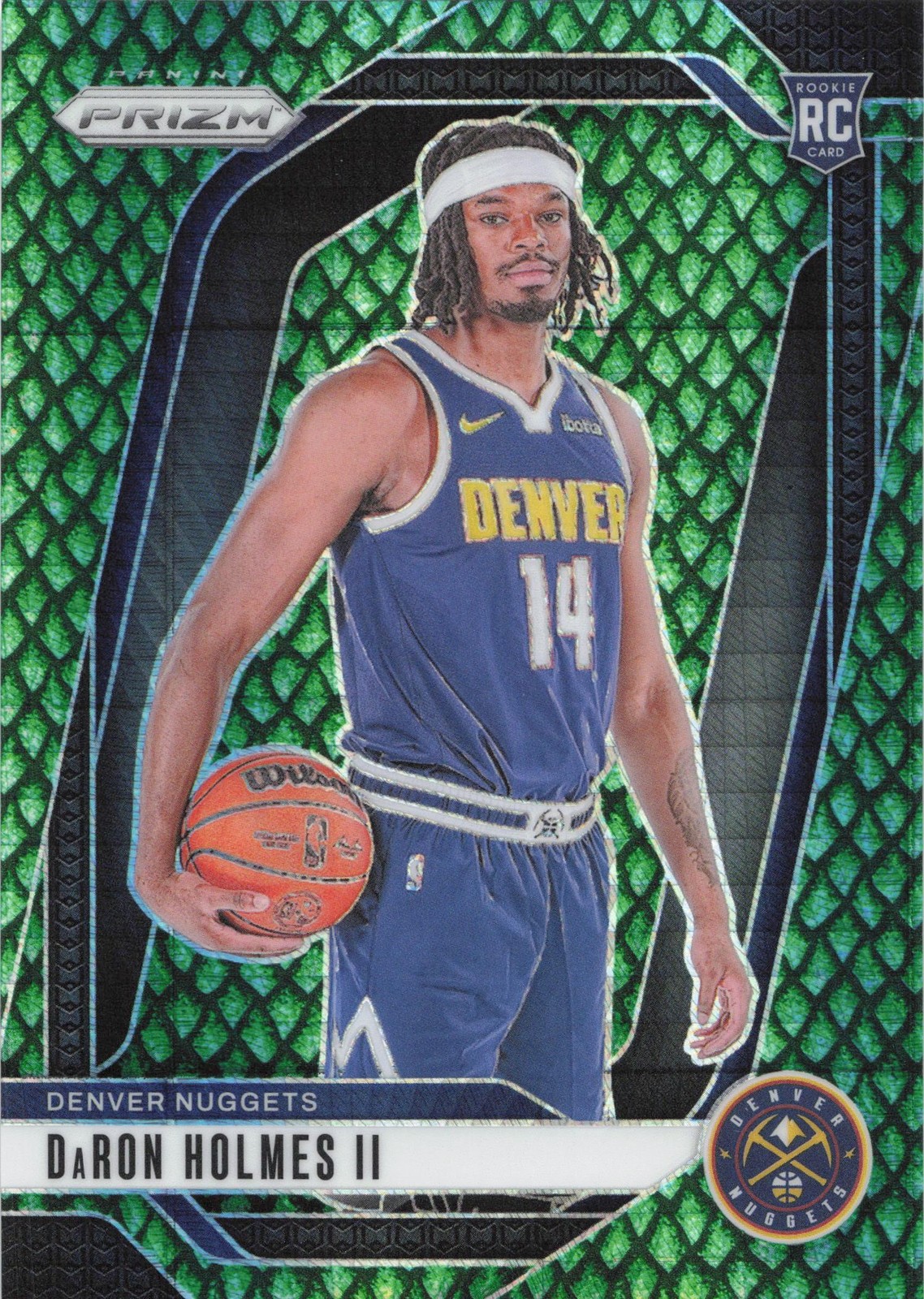 2024-25 Panini Prizm #235 DaRon Holmes II Prizms Jade Dragon Scale #/48 RC