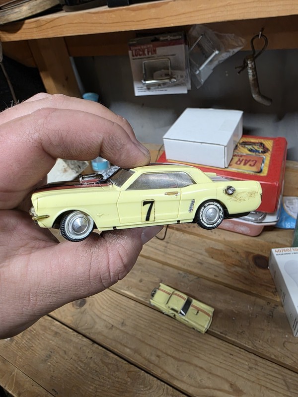 Ideal Motorific Ford Mustang Slot Car Yellow 1964 Only
